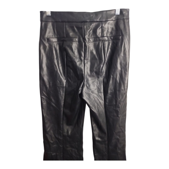 7 For All Mankind‎ High Rise Faux Leather Flare Wide Leg Office Festival Pants M - Picture 2 of 8